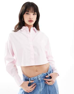 ASOS DESIGN ultimate cropped shirt in pink ASOS