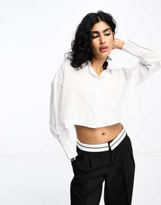 ASOS DESIGN ultimate cropped shirt in white