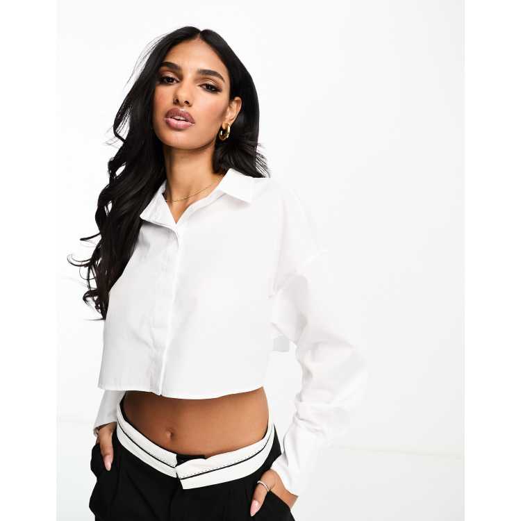 Cropped dress shirt sale