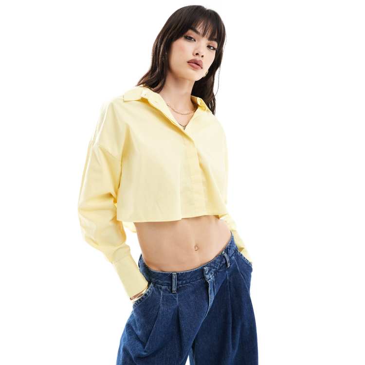 トップス second layer yellow cropped shirt Yellow Cropped Shirt by Second/Layer on Sale