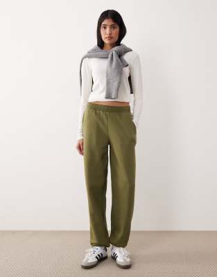 Asos Design Ultimate Cuffed Brushback Jogger In Green
