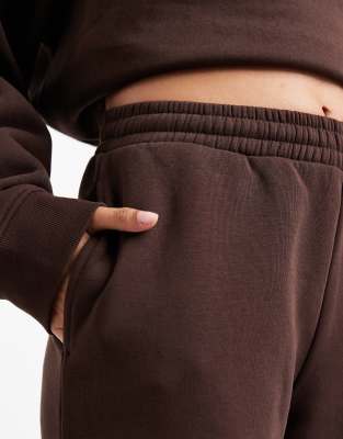 Asos Design Ultimate Cuffed Brushback Sweatpants In Brown