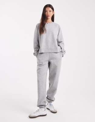 Asos Design Ultimate Cuffed Brushback Sweatpants In Gray
