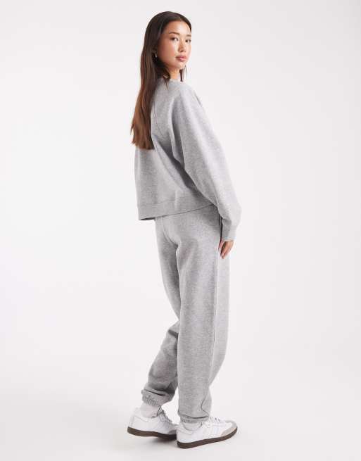 ASOS DESIGN ultimate cuffed brushback sweatpants in gray heather