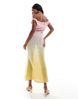 asos ombre maxi dress ASOS DESIGN square neck with tie detail maxi dress with ombre stripe print