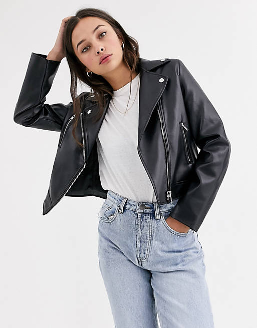 Coats & Jackets ultimate faux leather biker jacket in black 