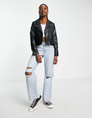 ASOS DESIGN ultimate faux leather biker jacket in black | ASOS