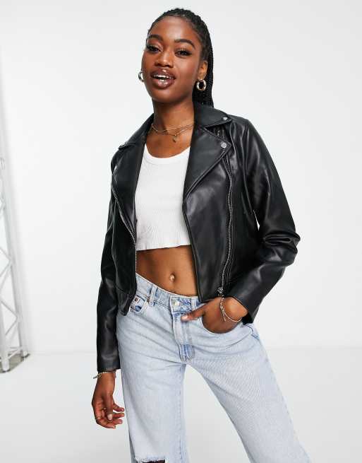 Asos vegan leather on sale jacket