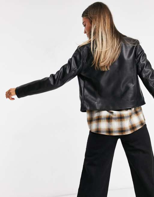 ASOS DESIGN ultimate faux leather biker jacket in black, 2 of 4