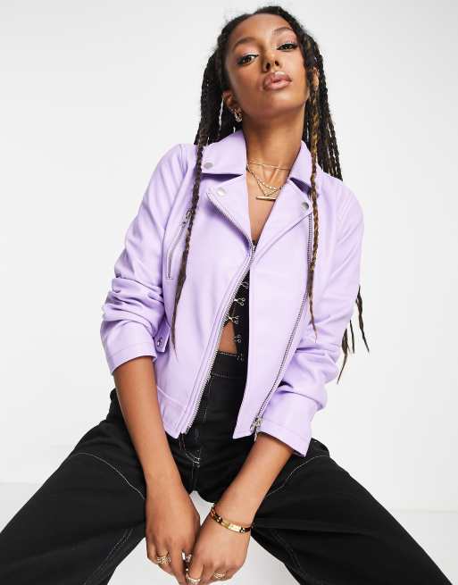 Purple on sale biker jacket