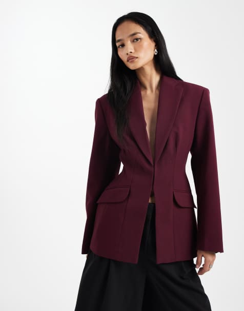 ASOS DESIGN – Ultimate – Figurbetonter Anzugblazer in Pflaume - view 1