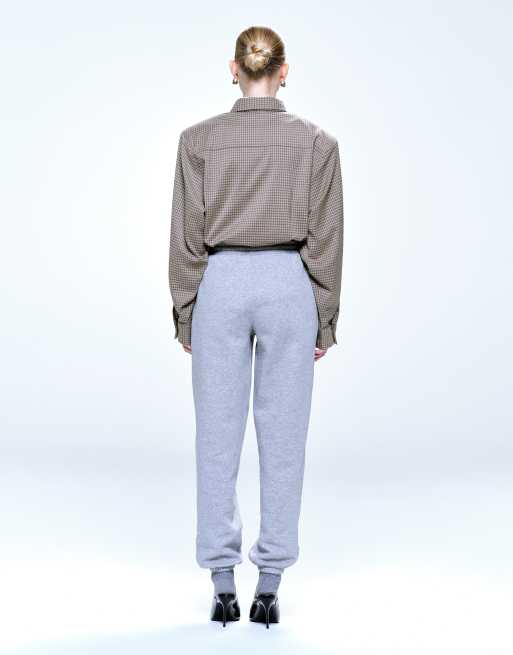 ASOS DESIGN - Ultimate - Gråmelerede børstede joggingbukser med tætsiddende buksekanter, 3 af 5
