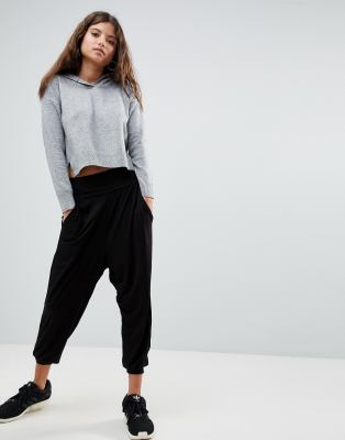 black jersey harem trousers