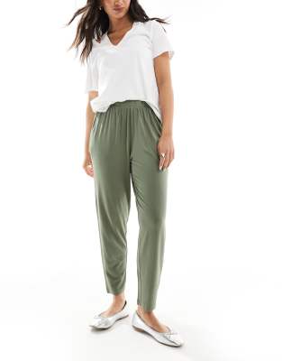 ASOS DESIGN ultimate jersey jogger trousers in khaki-Green