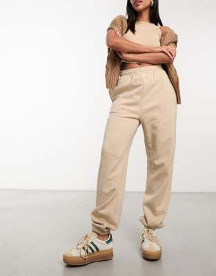 ASOS DESIGN - Ultimate - Jogginghose in meliertem Hellbeige-Neutral