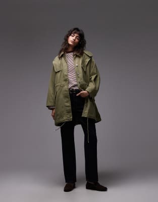 ASOS DESIGN - Ultimate - Leichter Parka in verwaschenem Khaki-Grün