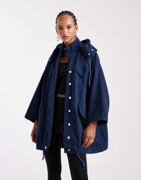 ASOS DESIGN ultimate lightweight washed parka in navy - view 1