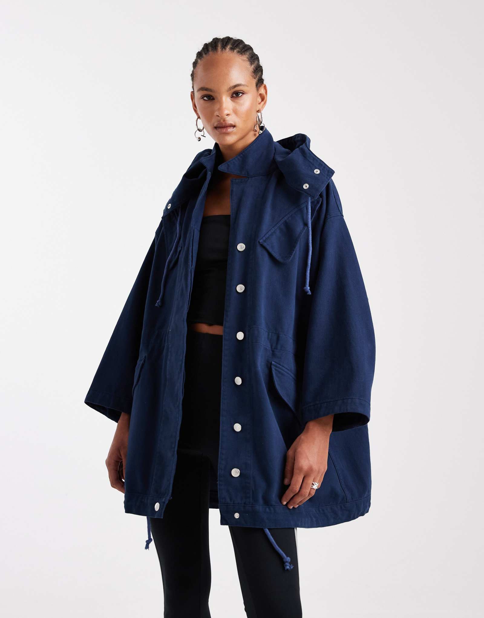 Легкая выстиранная парка темно-синего цвета от ASOS DESIGN