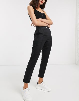 asos cigarette pants DESIGN Tall slim skim tailored in black ASOS DESIGN Tailored Linen Cigarette