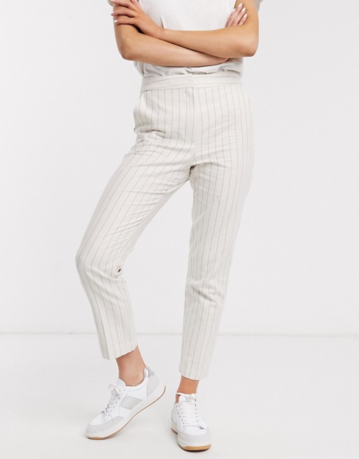 ASOS DESIGN ultimate linen cigarette trousers in stripe