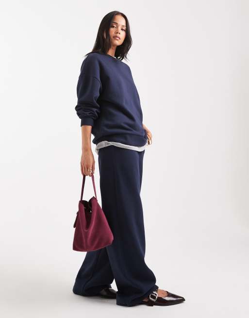 ASOS DESIGN - Ultimate - Marineblå oversized sweatshirt med børstet inderside, 4 af 4