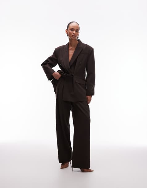 ASOS DESIGN ultimate mensy suit trousers in chocolate - view 1