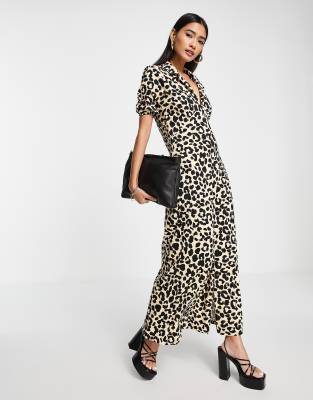 asos leopard midi dress