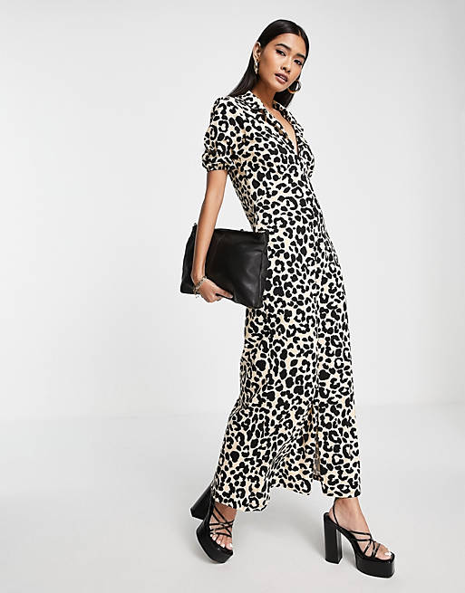 ASOS DESIGN ultimate midi tea dress in leopard print | ASOS