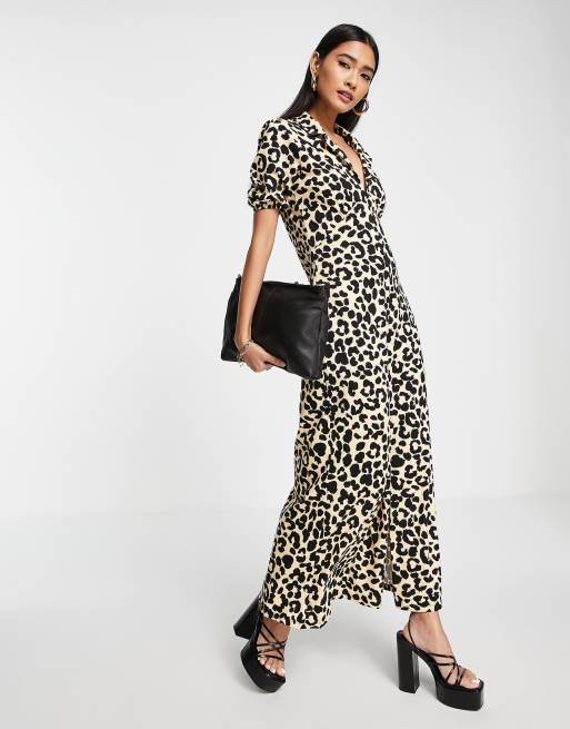 Asos leopard clearance print midi dress