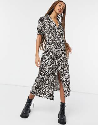 asos leopard print midi dress