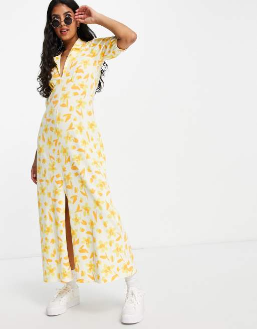 Yellow tea hot sale dress