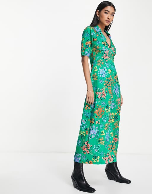 Asos green tea dress best sale