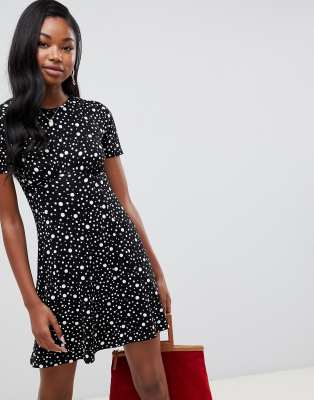ASOS DESIGN ultimate mini tea dress in spot print