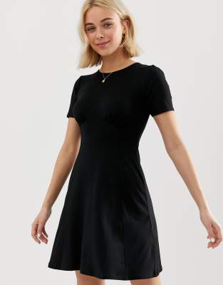 black mini tea dress