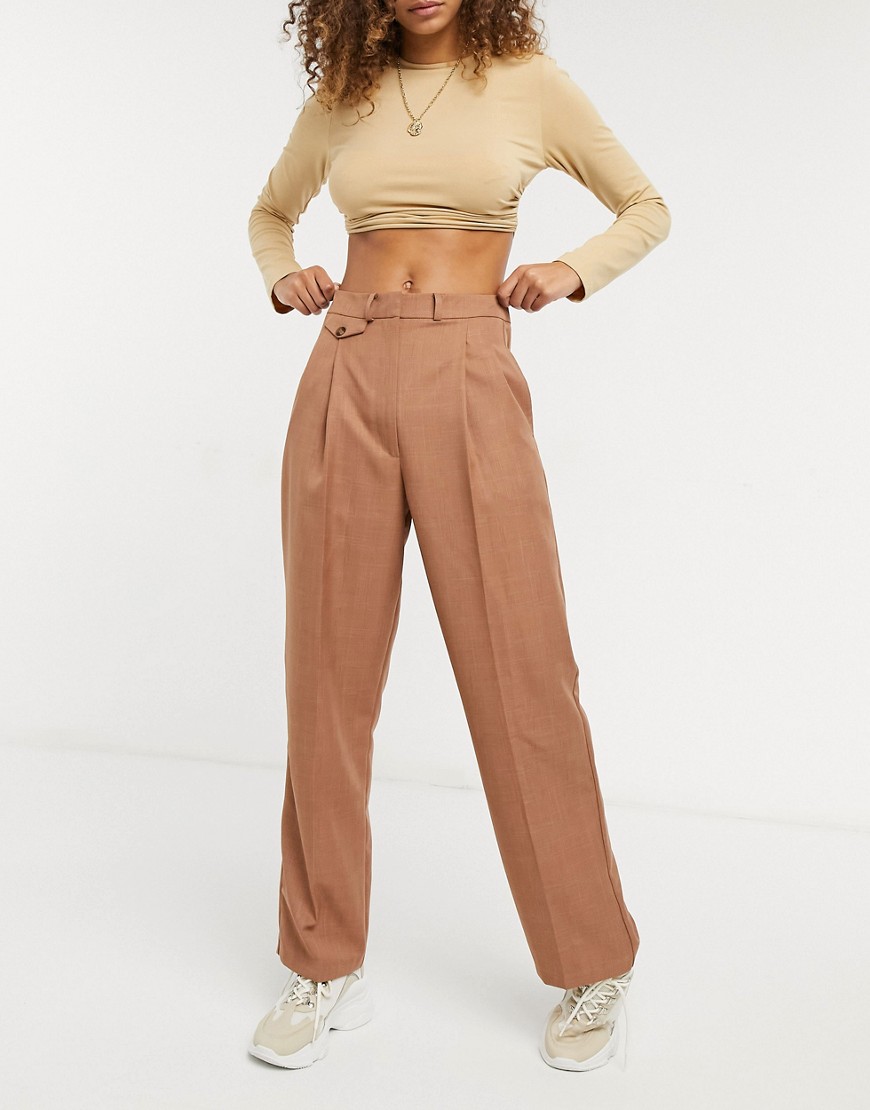 ASOS DESIGN ultimate mom pants-Brown