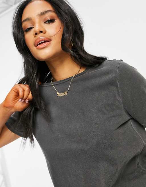 ASOS DESIGN – Ultimate – Mörkgrå t-shirt med rund halsringning och tvättad finish, 3 av 4