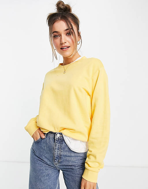 asos.com | ASOS DESIGN ultimate organic cotton sweatshirt in lemon