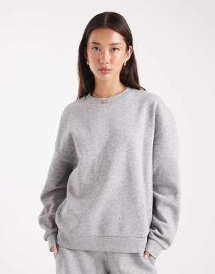 ASOS DESIGN - Ultimate - Oversize-Sweatshirt in Grau meliert mit weicher Innenseite