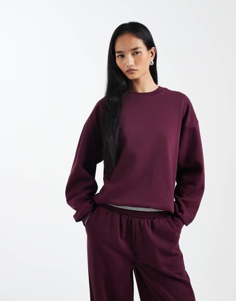 ASOS DESIGN – Ultimate – Oversize-Sweatshirt in Pflaume mit weicher Innenseite - view 1