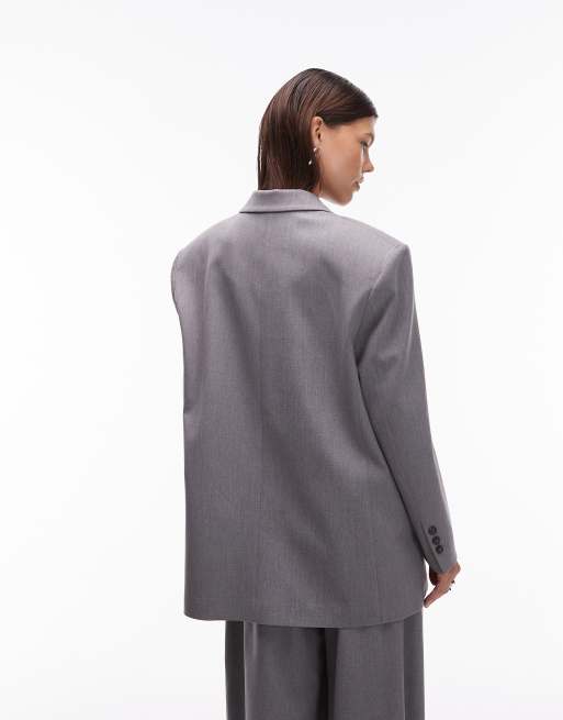 ASOS DESIGN - Ultimate - Oversized blazer in gemêleerd grijs, 3 van 4
