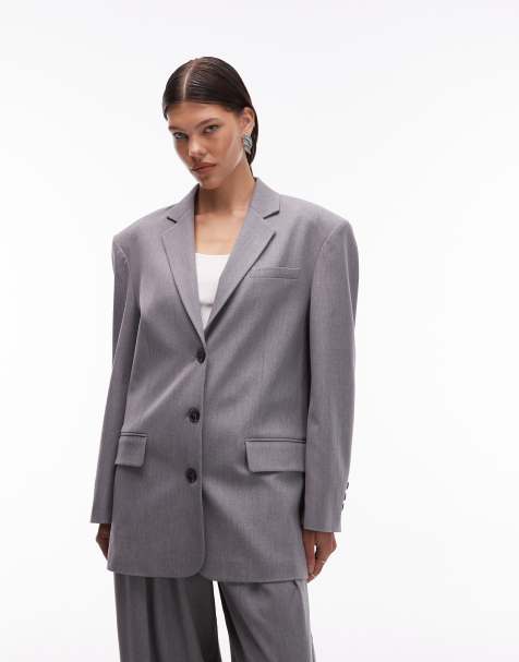 ASOS DESIGN ultimate oversized blazer in gray melange - view 1