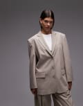 [ASOS DESIGN] ASOS DESIGN ultimate oversized blazer in stone-Neutral XS Stone