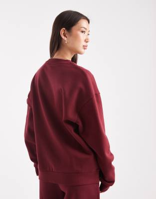 Asos Design Ultimate Oversized Brushback Sweatshirt In Red