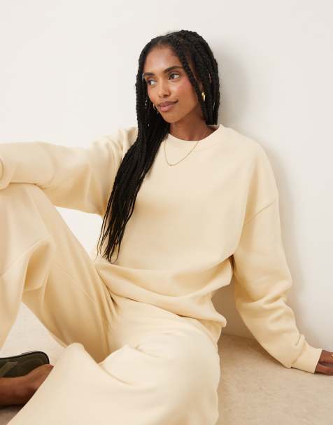 ASOS DESIGN ultimate oversized brushback sweatshirt in buttermilk - view 1