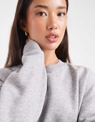 Asos Design Ultimate Oversized Brushback Sweatshirt In Gray