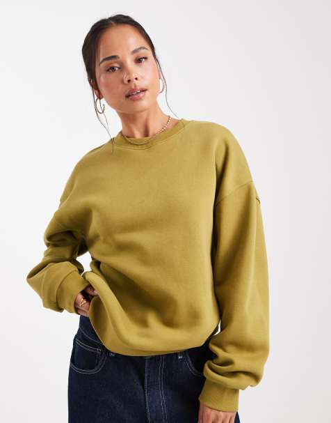 ASOS DESIGN ultimate oversized brushback sweatshirt in green - view 1