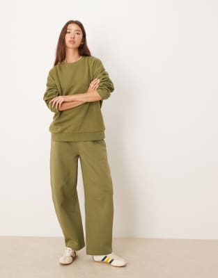 Asos Design Ultimate Oversized Brushback Sweatshirt In Green