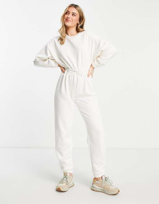 White clearance jogger jumpsuit