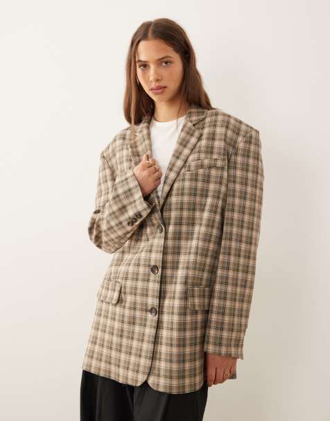ASOS DESIGN ultimate oversized single breasted blazer in check