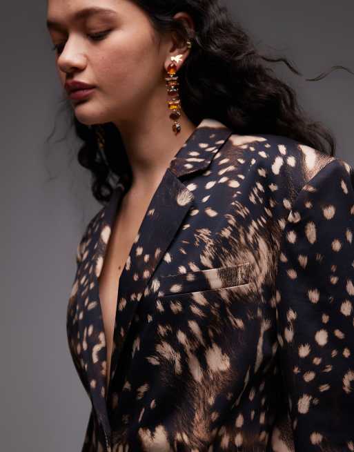 ASOS DESIGN ultimate oversized single breasted blazer in cow print, 2 of 4